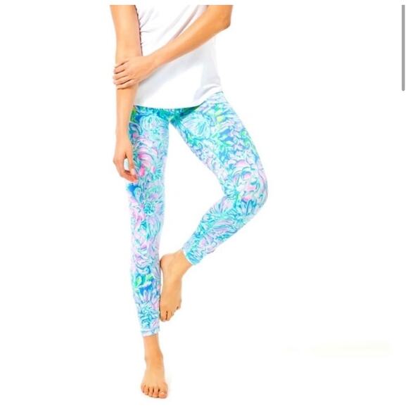 Lilly Pulitzer Weekender High Rise Leggings In Full Bloom Floral Spandex - Picture 1 of 14